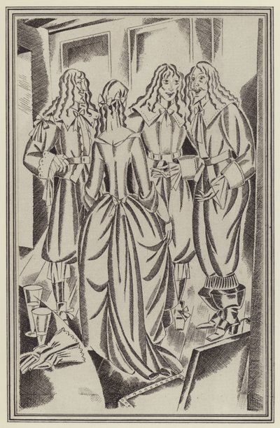 Illustration för Moll Flanders av Daniel Defoe (litho) av John Austen