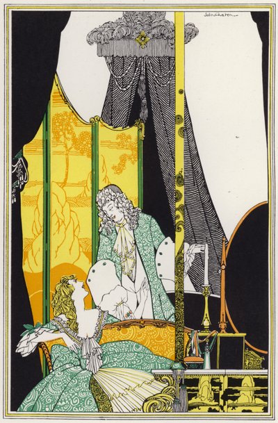 Illustration för "Rogues In Porcelain", A Miscellany of Artonth Century Poems (färg litho) av John Austen