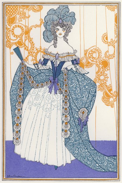 Illustration för "Rogues In Porcelain", A Miscellany of Artonth Century Poems (färg litho) av John Austen