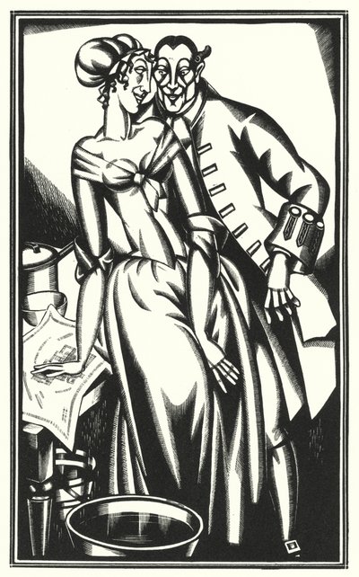 Illustration för Tristram Shandy av Laurence Sterne (litho) av John Austen