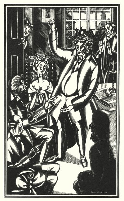 Illustration för Tristram Shandy av Laurence Sterne (litho) av John Austen