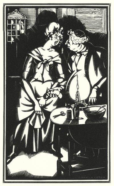 Illustration för Tristram Shandy av Laurence Sterne (litho) av John Austen