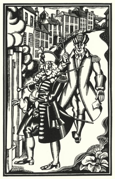 Illustration för Tristram Shandy av Laurence Sterne (litho) av John Austen