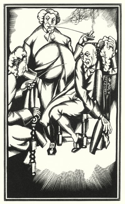 Illustration för Tristram Shandy av Laurence Sterne (litho) av John Austen