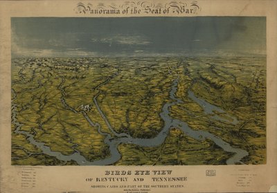 Fågelperspektiv över Kentucky och Tennessee med Kairo och en del av de södra delstaterna. LOC 99447069 av John Bachmann