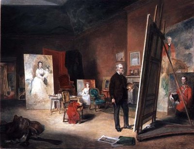 Porträtt av Sir Francis Grant vid ett staffli av John Ballantyne
