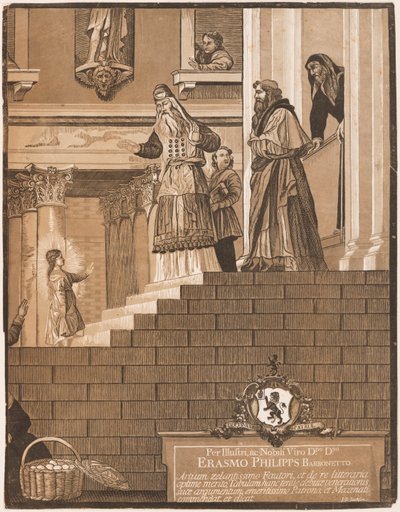 Presentation av jungfrun i templet, efter Tizian (höger ark) av John Baptist Jackson