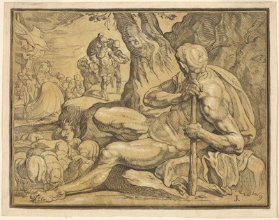 Ulysses och Polyphemus av John Baptist Jackson, after Francesco Primaticcio