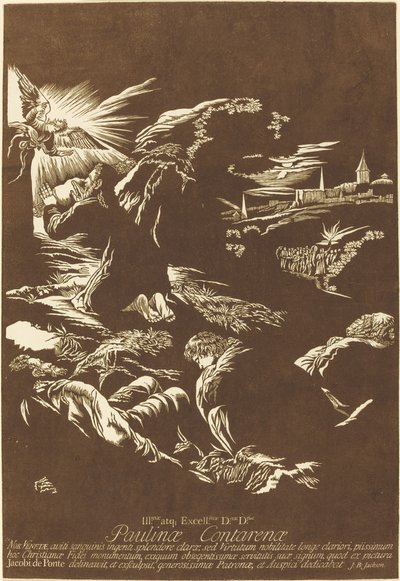 Kristus på Oljeberget av John Baptist Jackson after Jacopo Bassano