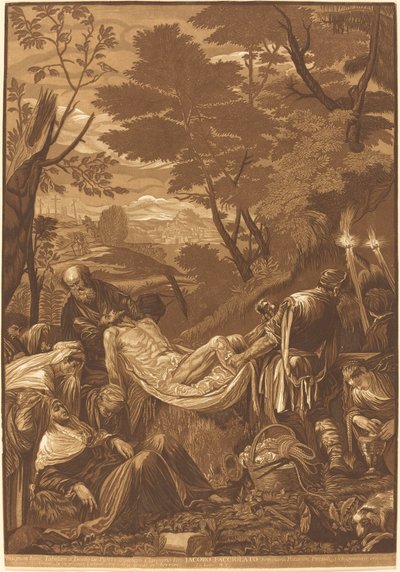 Gravläggningen av John Baptist Jackson after Jacopo Bassano
