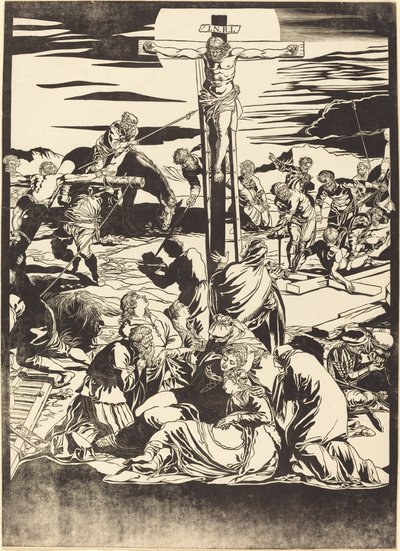 Korsfästelsen [mittplattan] av John Baptist Jackson after Jacopo Tintoretto