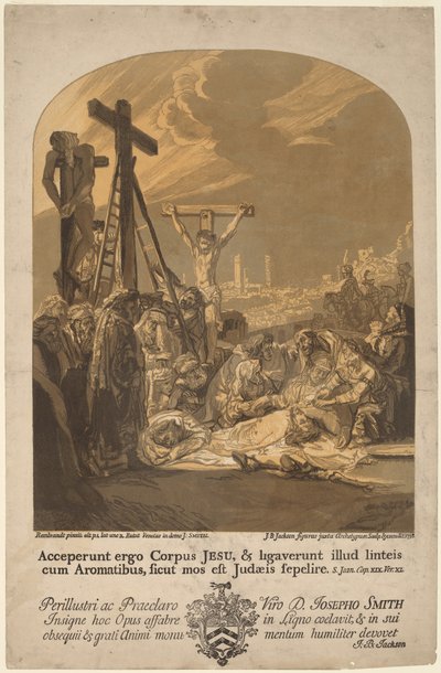 Nedstigning från korset av John Baptist Jackson, after Rembrandt van Rijn
