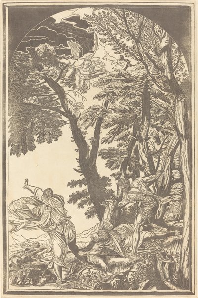 Sankt Peters martyrs död av John Baptist Jackson after Titian