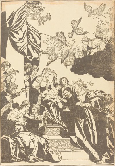 Saint Catherines mystiska äktenskap av John Baptist Jackson after Veronese