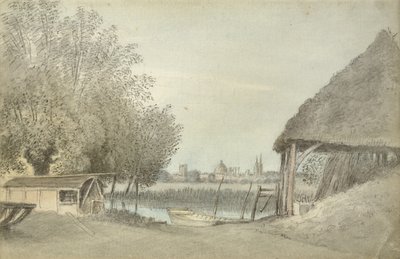 Ferry Hinksey, nära Oxford, 15 juni 1789 (akvarell över grafit, på papper) av John Baptist Malchair