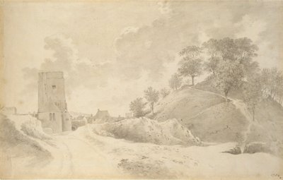 Oxford Castle och Castle Mound, 27 maj 1784 av John Baptist Malchair