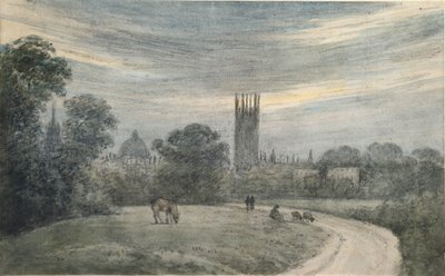 Ingången till Oxford från London, från minnet, 16 juli 1790 av John Baptist Malchair