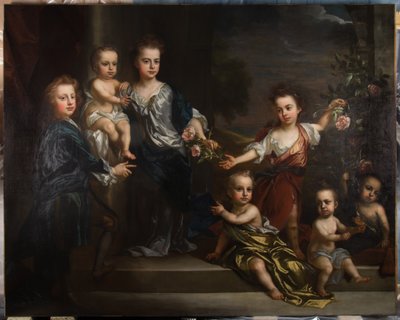 Porträtt av sju av barnen till Charles Seymour, 6:e hertigen av Somerset. av John Baptiste Closterman