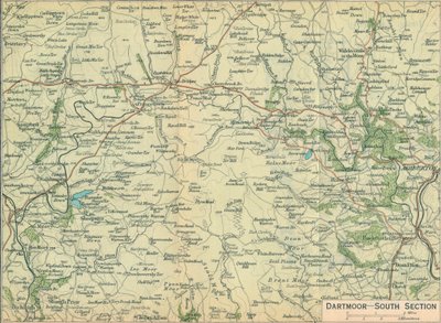 Dartmoor - södra delen, 1900-talet av John Bartholomew