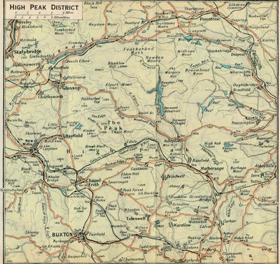 High Peak District, 1900-talet av John Bartholomew