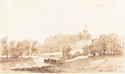 Warwick Castle från Avon av John Baverstock Knight