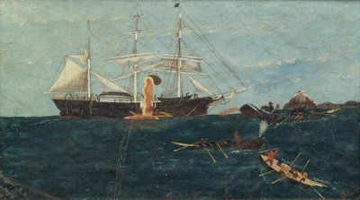Bark Bounding Billow, ca 1892 (olja på duk) av John Bertoncini