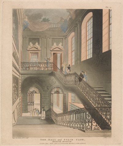 The Hall and Stair Case, British Museum av John Bluck