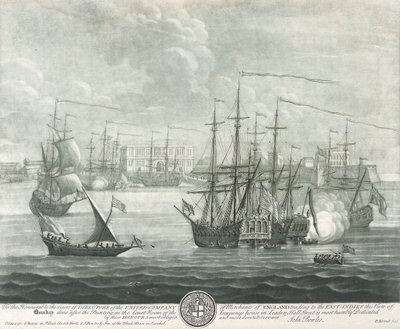 Vy över Bombay (Indien), tillägnad direktören för British East India Company. Gravyr av John Bowles () av John Bowles