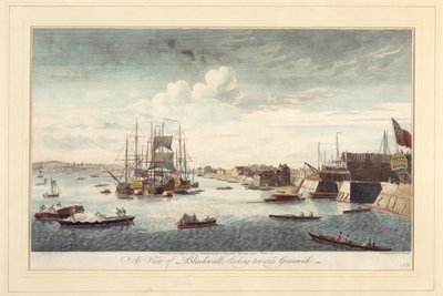 En vy över Blackwall mot Greenwich av John Boydell