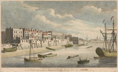 Utsikt tagen nära Limehouse Bridge, nedströms längs Themsen av John Boydell
