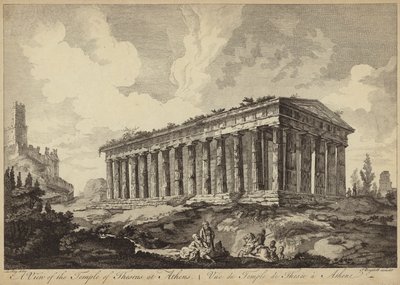 Utsikt över Theseustemplet, Aten, Grekland (gravyr) av John Boydell