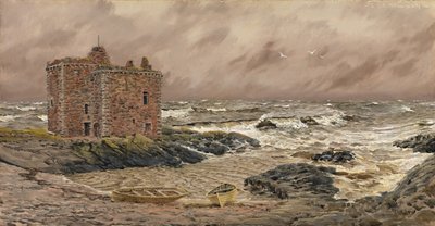 South-East Gale på Portencross Castle, 1886 av John Brett