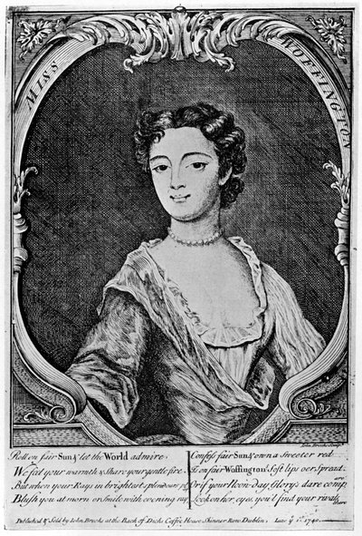 Margaret Peg Woffington 1720-1760, irländsk skådespelerska, 1700-talet 1905. av John Brooks