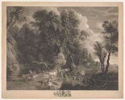 Landskap med herdar och flock på en vattningsplats Bevattningsplatsen av John Browne