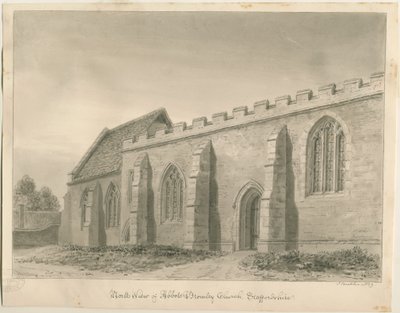 Abbots Bromley Church: sepiateckning av John Buckler