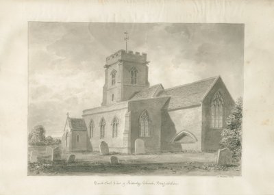 Aldridge Church: sepiateckning, 1847 av John Buckler
