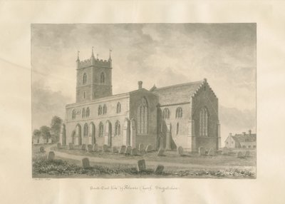 Alrewas kyrka: sepiateckning, 1848 av John Buckler