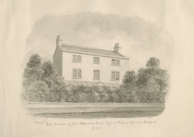 Baswich Village - John Stevenson Salts hus, Esq. : sepiateckning av John Buckler