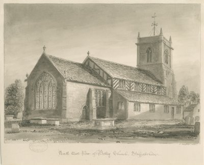 Betley Church: sepiateckning, 1840 av John Buckler