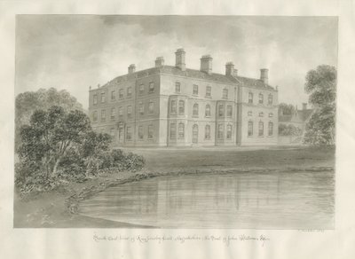 Biddulph - Knypersley Hall [ny]: sepiateckning av John Buckler