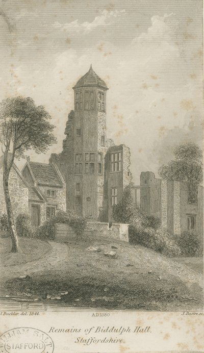 Biddulph Hall (gammal): stålstick av John Buckler