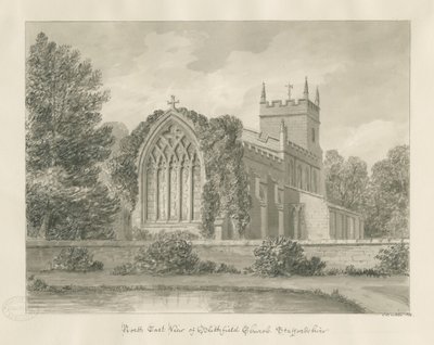 Blithfield Church: sepiateckning av John Buckler
