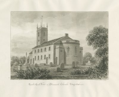 Bloxwich Church: sepiateckning av John Buckler