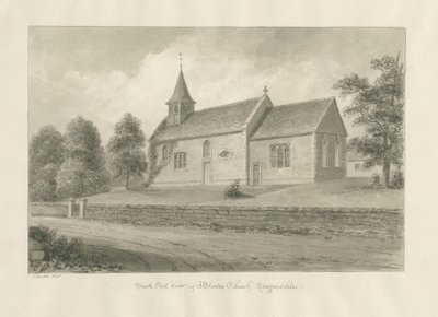 Blurton Church: sepiateckning, 1848 av John Buckler