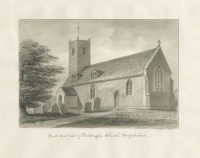 Bobbington Church: sepiateckning av John Buckler