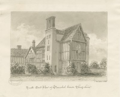 Boscobel House: sepiatvätt av John Buckler
