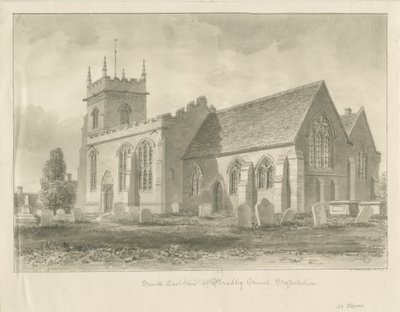 Bradley Church: sepiateckning, 1842 av John Buckler
