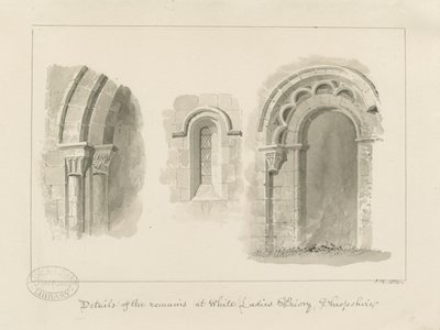 Brewood - Whiteladies Priory (Ruin): sepiateckning av John Buckler