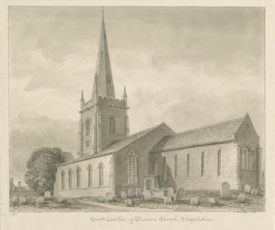 Brewood Church: sepiateckning av John Buckler