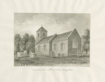 Broom (nu Worcestershire) kyrka: sepiateckning av John Buckler